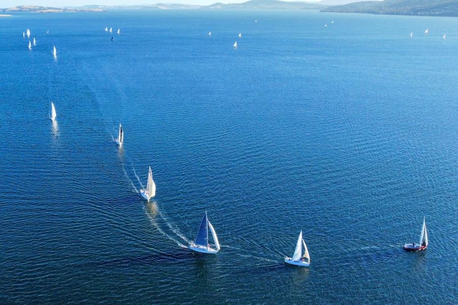 Twilight Races River Derwent Aerial